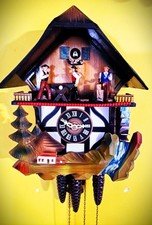 Classic SCHMECKENBECHER Musical Lumber Mill Musical Cuckoo Clock #6