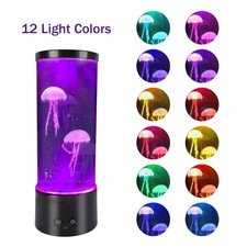 Colour 12 Colors Changing LED Jellyfish Lava Lamp Aquarium Desk Home Decor Gift