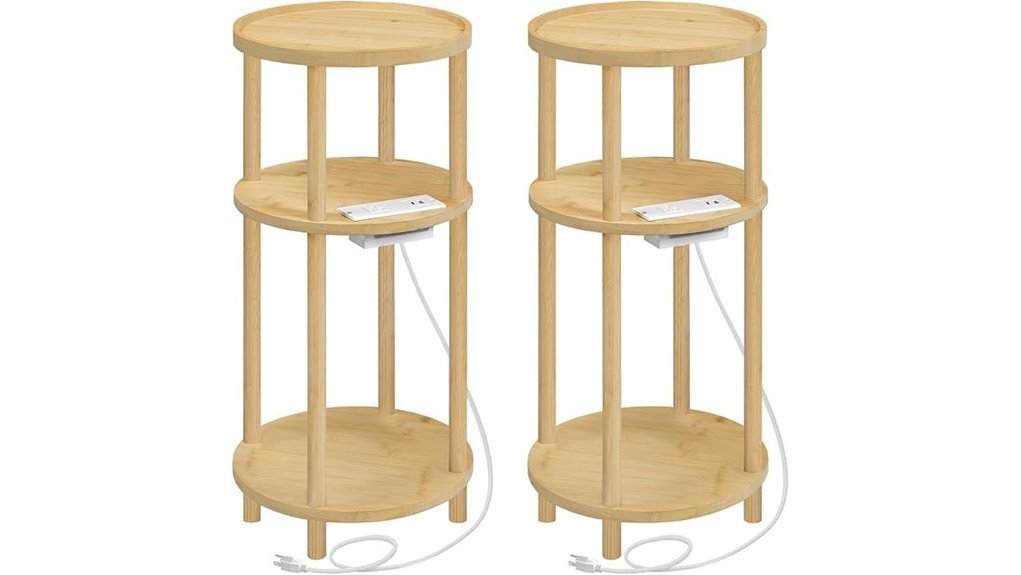 compact side tables charging station