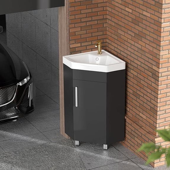 24 Corner Bathroom Vanity Sink with Storage Cabinet