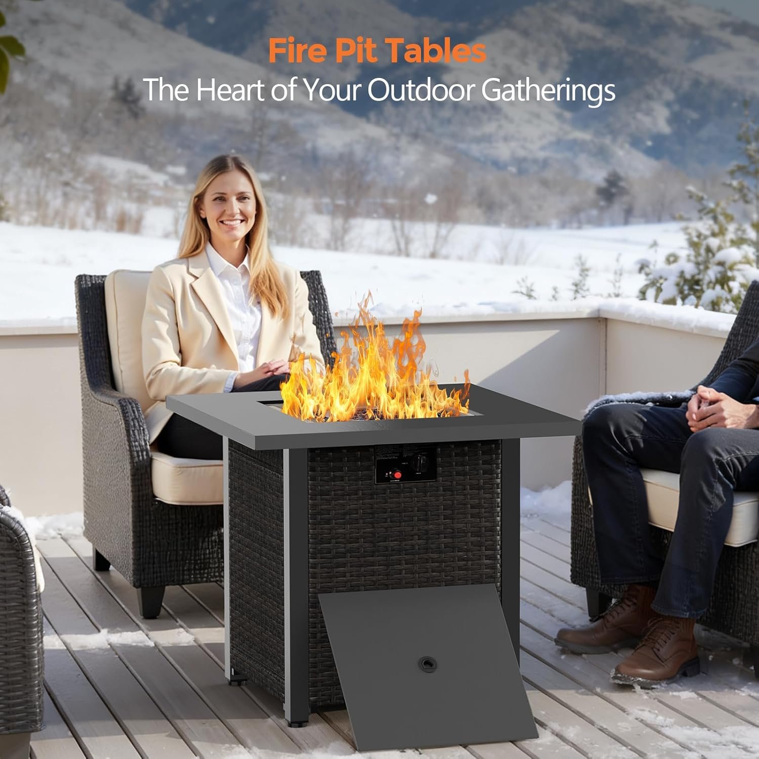 Cowsar 28" Propane Fire Pit Table