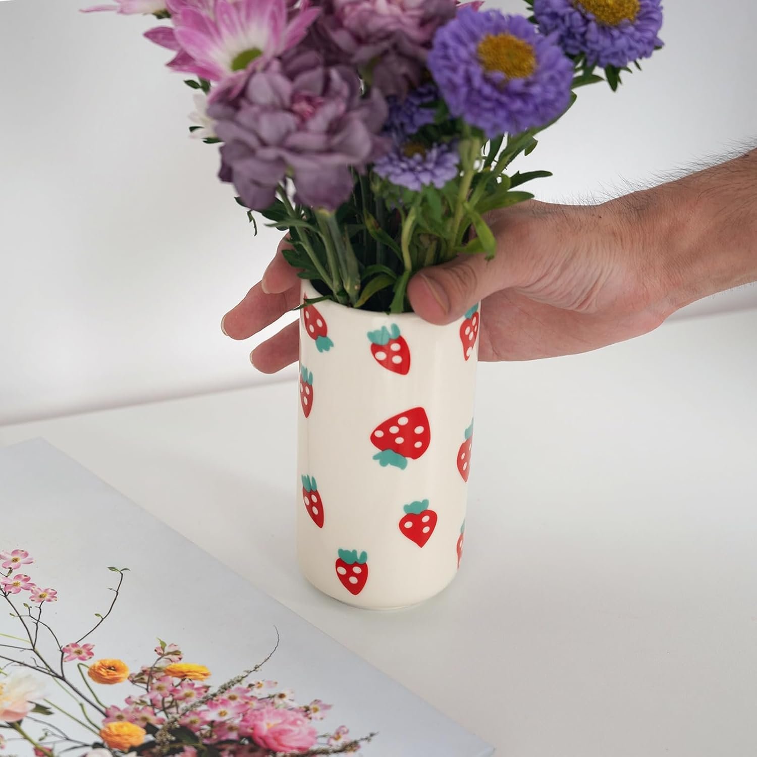 Cute Ceramic Strawberry Vase - Unique Decor