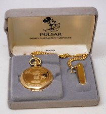 Disney Mickey Mouse Pulsar Quartz Pocket Watch and Knife Set