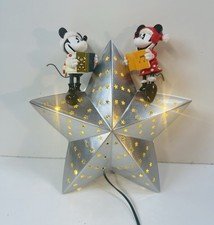 Disney Store Christmas Tree Topper Mickey and Minnie Mouse Light-Up Read