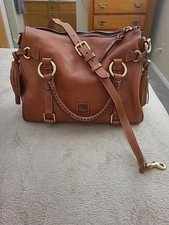 Dooney & Bourke Florentine Convertible Satchel Crossbidy in Natural Leather
