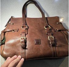 Dooney Bourke Handbag Florentine Chestnut Large Domed Buckle Satchel