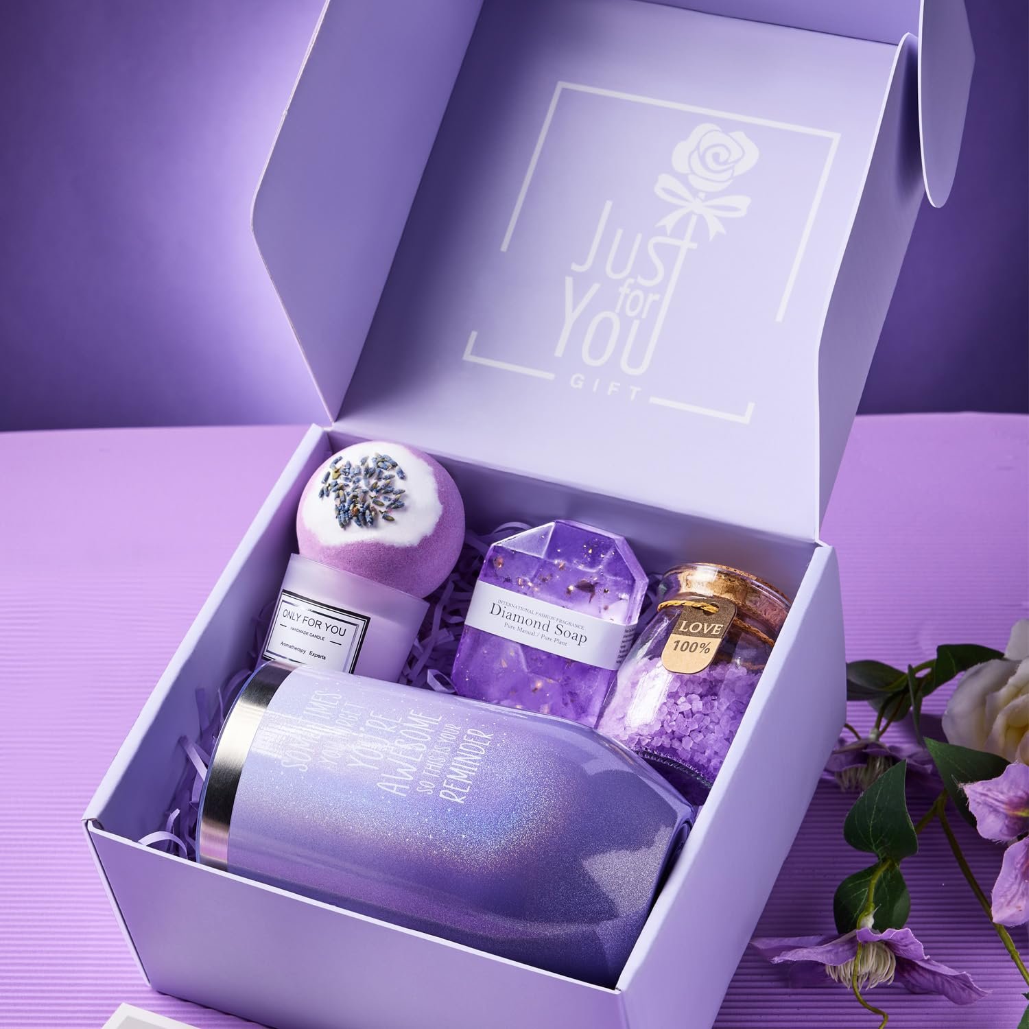 Elegant Lavender Spa Gift Basket Set