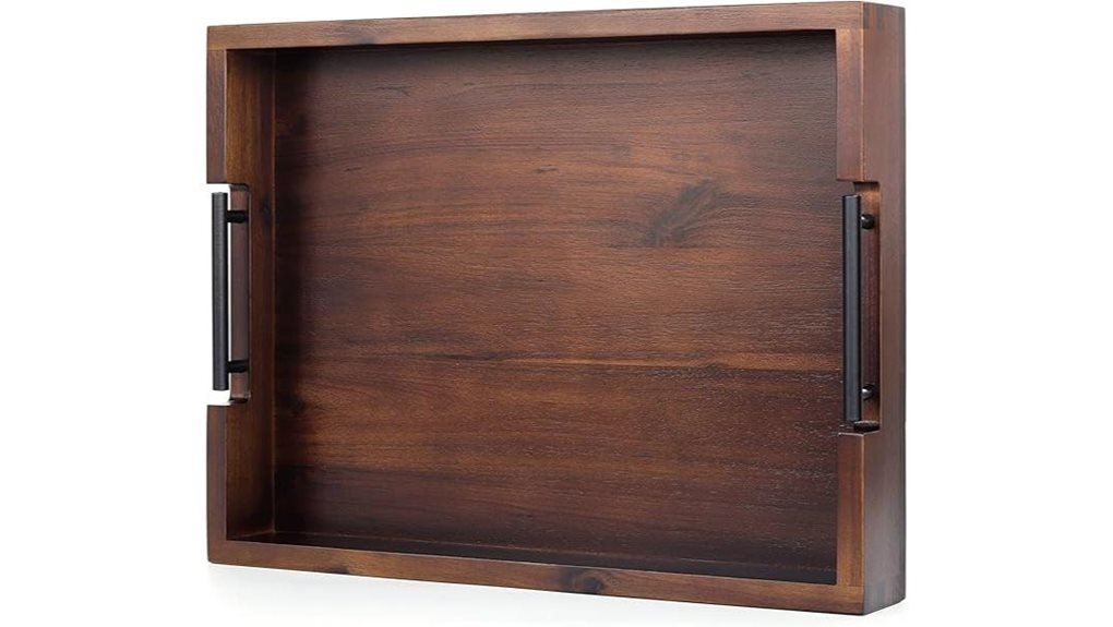 elegant wooden serving tray