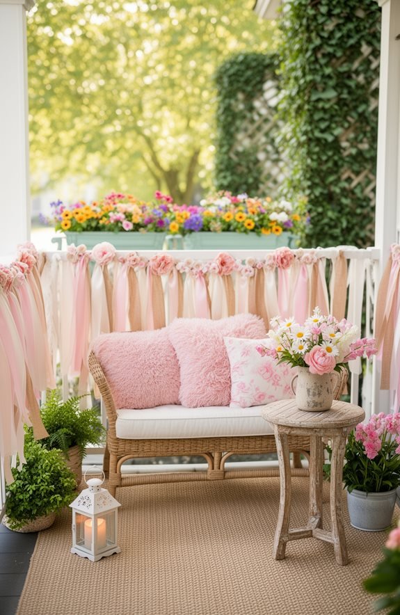 flower and ribbon garlands