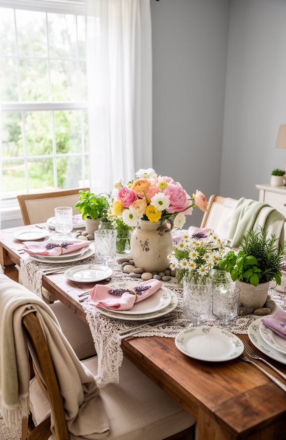 garden inspired dining decor