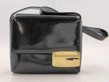 Gucci 007 3444 0282 Patent Shoulder Bag Vintage Black Leather Enamel