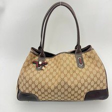 Gucci | Authentic Vintage GG Monogram Canvas Black Leather Shoulder Bag Medium