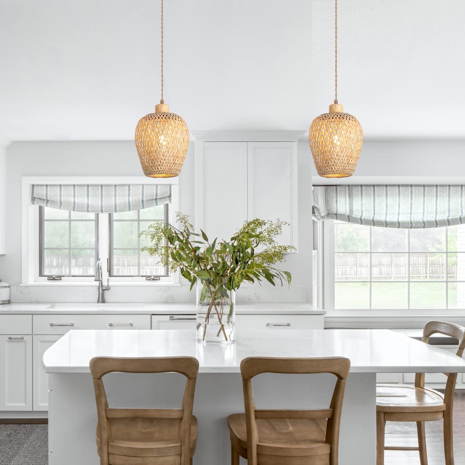 Handmade Bamboo Adjustable Pendant Light