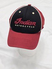 Indian Motorcycle Trucker Hat Fitted Cap Black/Maroon No Size (See Pictures)