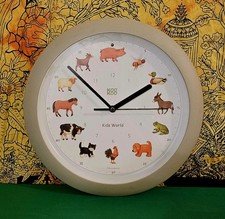 KooKoo KidsWorld Gray Farm Animal Clock Real Live Field Recorded Animal Sounds