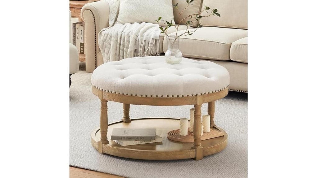 large round storage ottoman
