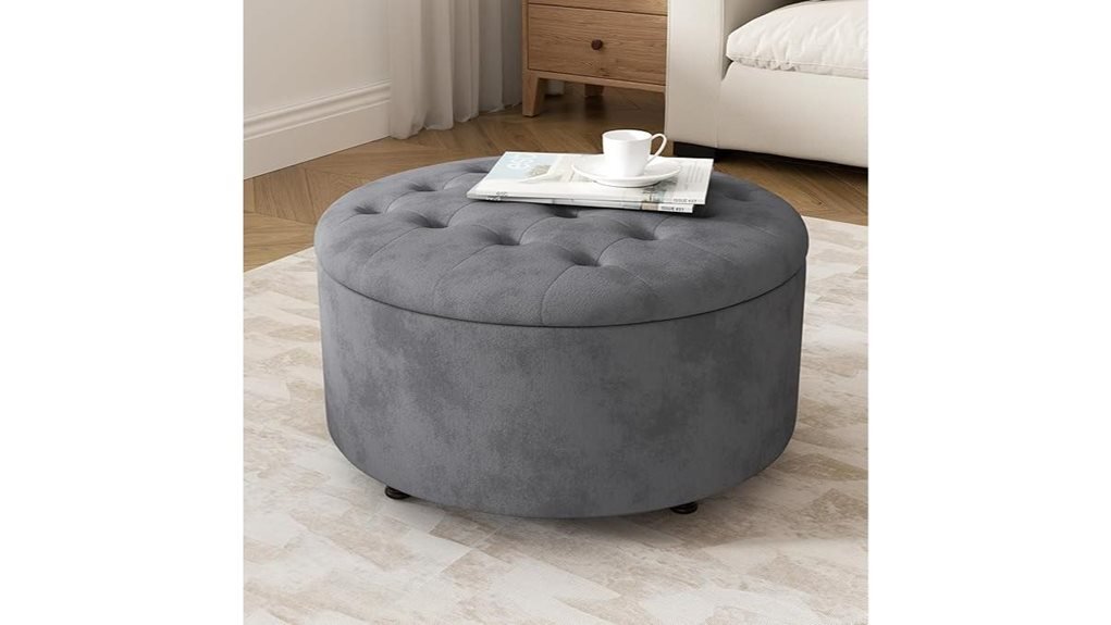 large tufted storage ottoman