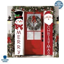 Large Outdoor Christmas Banner Set - Santa & Snowman