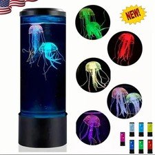LED Jellyfish Lava Lamp USB Night Light 10" Color Changing Electric Aquarium