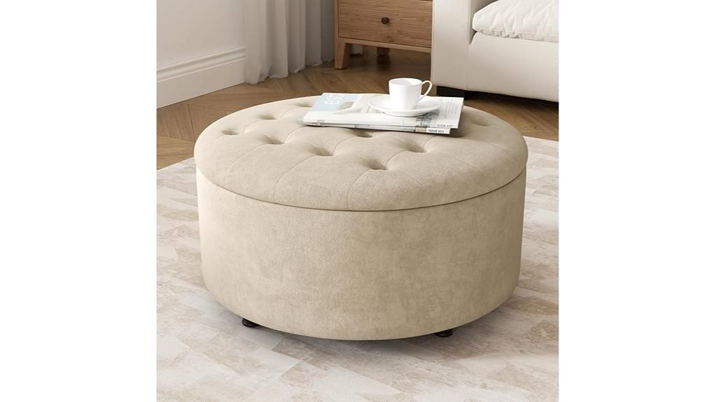 light brown storage ottoman