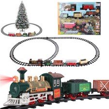 Luxury Electric Christmas Train Tracks Set Lights Sound Kids Toy Gift Under Tree