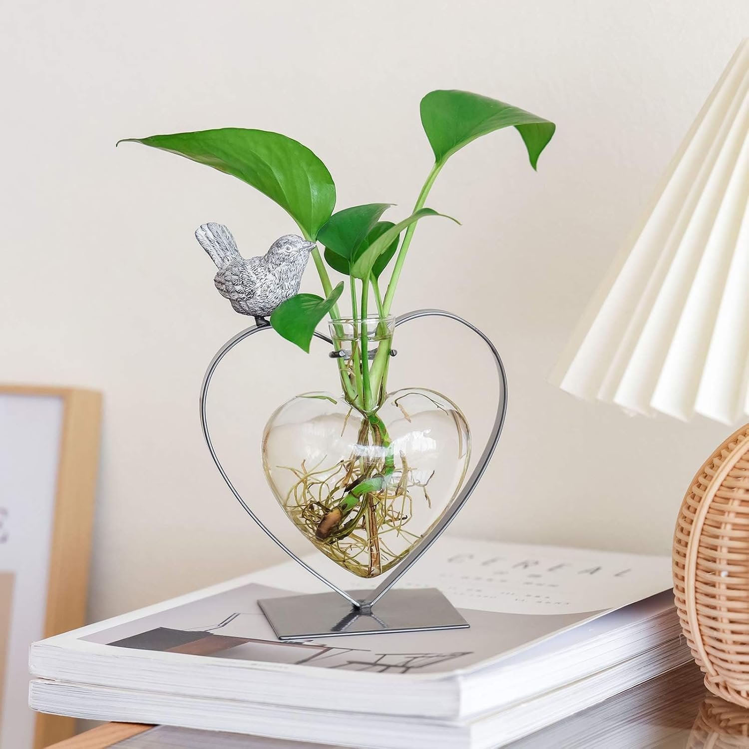 Marbrasse Glass Bird Planter Vase