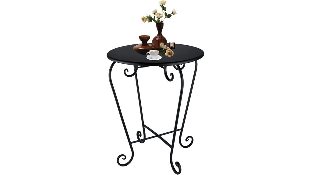 metal patio side table