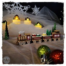 Mini Christmas Train Set – 3D Printed Holiday Train with Magnetic Cars |