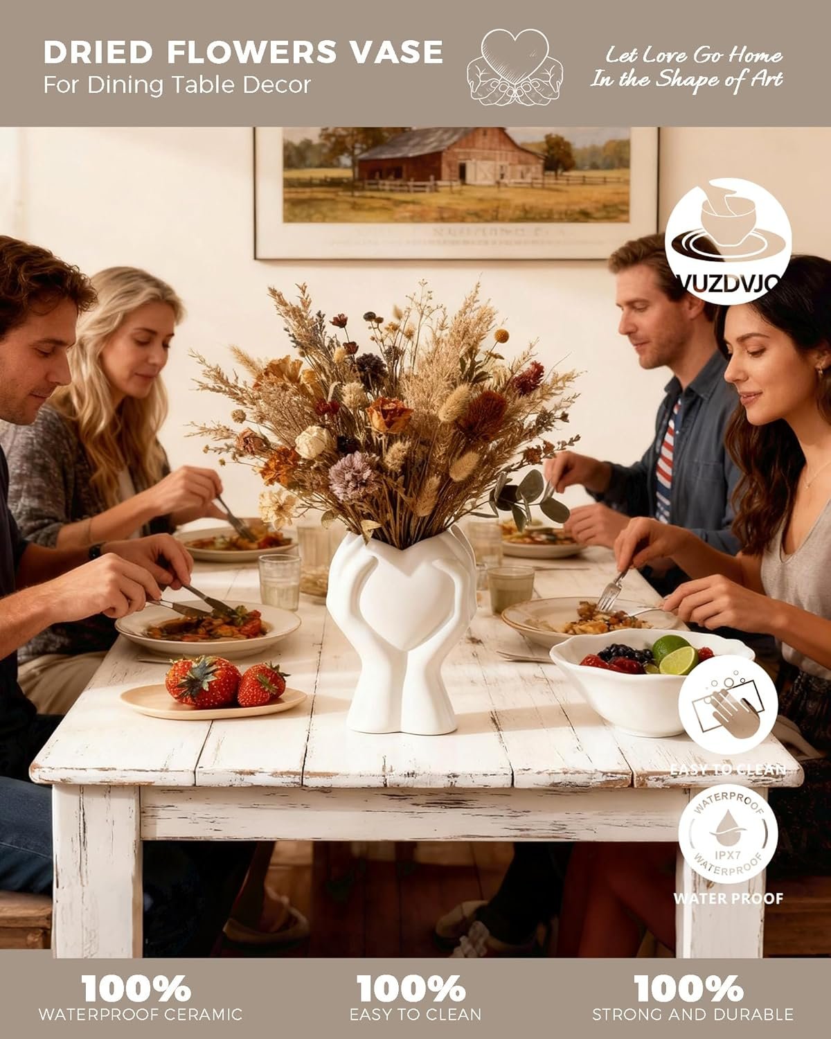 Modern White Ceramic Flower Vases