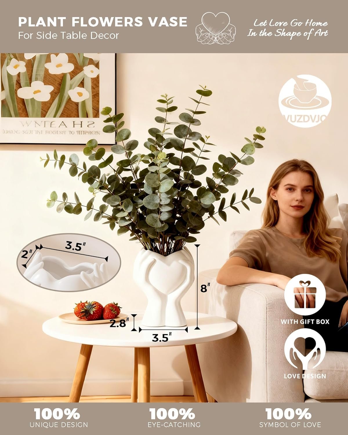 Modern White Ceramic Flower Vases