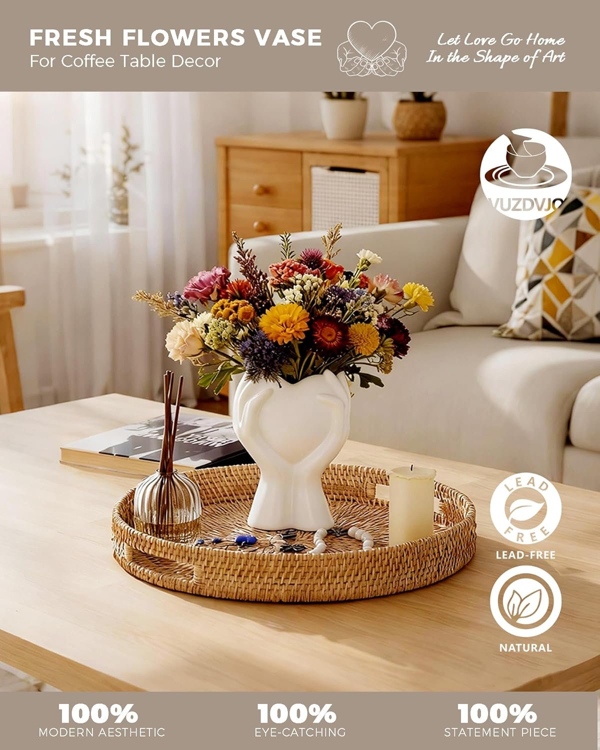 Modern White Ceramic Flower Vases