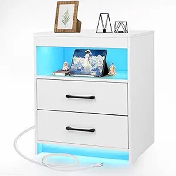 modern nightstand with technology