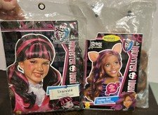 Monster High Draculura Clawdeen Wolf Costume Wig Lot 2
