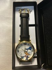 NEW Disney Donald Duck Men's Gold Vintage Alloy Watch Genuine Leather