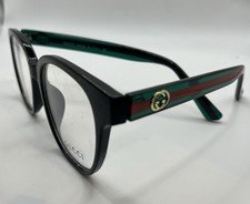 New Gucci GG0040O Black Red Green Web Stripe Logo Eyeglasses Frames 53mm VTG