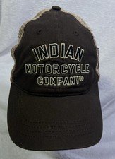 Official Genuine Indian Motorcycle Black Embroidered Baseball Cap Hat Adjustable