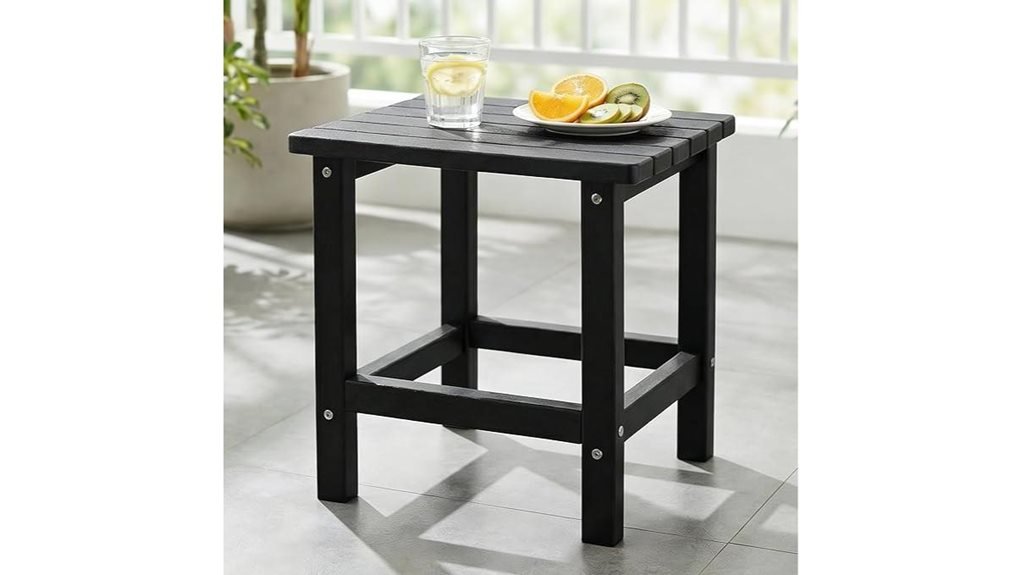 outdoor black side table