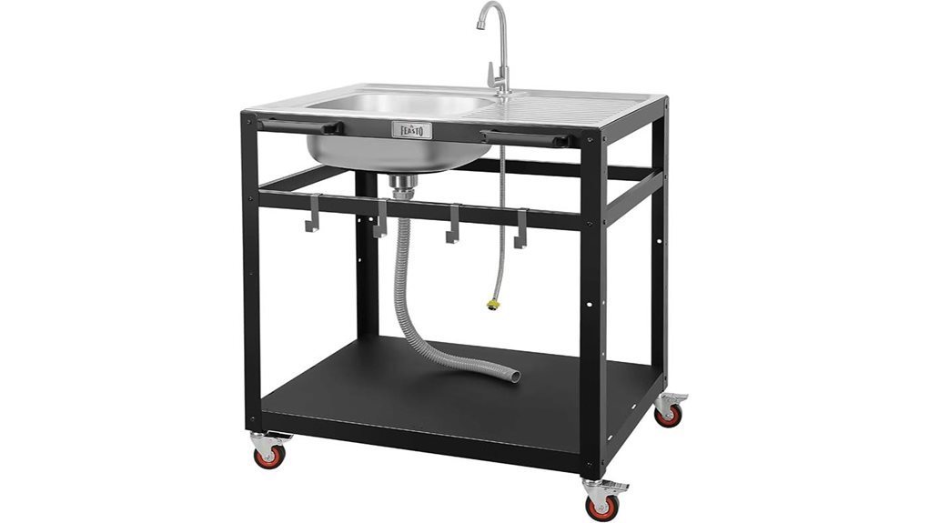outdoor grill with sink