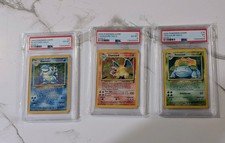 Pokémon Psa Graded Base Set 2 CHARIZARD PSA 6 Blastoise PSA 6 Venusaur Set PSA 5