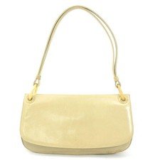Prada Beige Leather Shoulder Bag Magnetic Closure Vintage Authentic