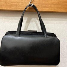 PRADA Black Vintage Leather Shoulder Bag Good Condition Used