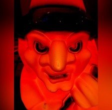 RARE 1981 Empire 10" Halloween Witch Hat & Broom Lighted Tabletop Blow Mold