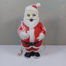 RARE Lidco 1960’s Vintage Blow Mold Santa With Candy Cane 13-1/2" Works Great!