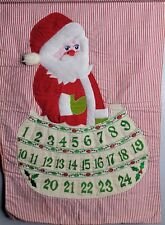 Rare Vintage Christmas Advent Calendar Red Striped Numbered Limited #J-2484 24"