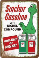 Reproduced Vintage Tin Sign, Gas Oil Car Metal Signs for Garage Man Cave Bar, R