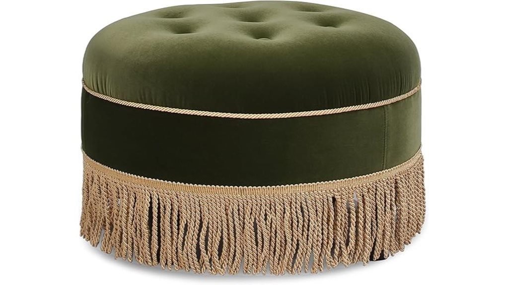 round upholstered accent ottoman
