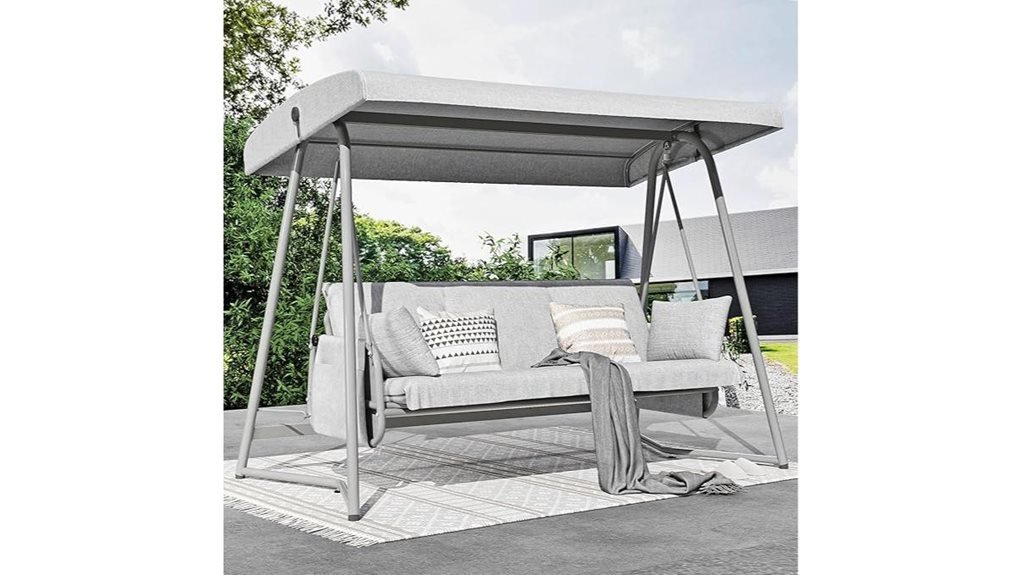 spacious outdoor swing with canopy