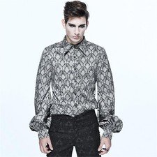 Steampunk Devil’s Fashion Men's Shirt Gothic Party Prom Gentlemen Dress Shirt 