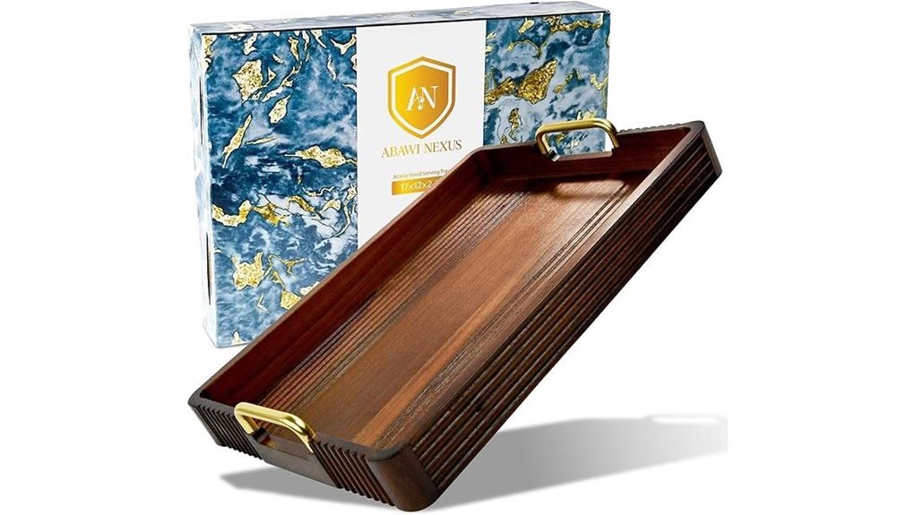 stylish wooden serving tray