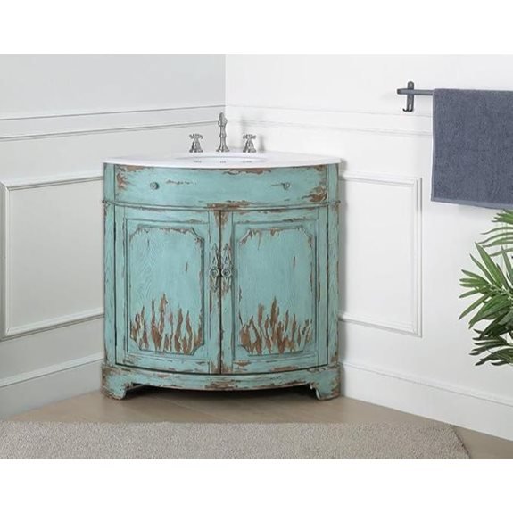 Benton Triadsville Corner Bathroom Sink Vanity (Teal)